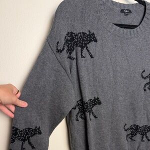 Rails Perci Ash Jungle Cat cotton cashmere sweater size medium